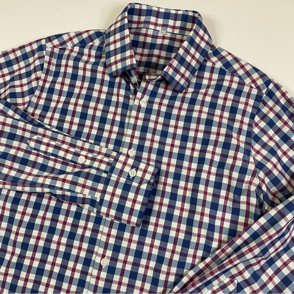State & Liberty Button Down Shirt Men’s Small Preppy Plaid Stretch Lightweight